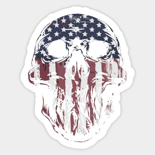 Painted American Flag Skull Sticker